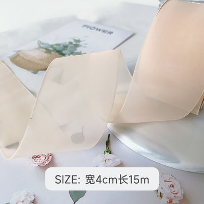Yüksek yoğunluklu poliester organza kurdele 40 mm lüks hediye ambalajı için