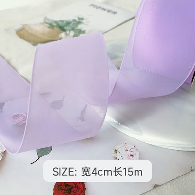Yüksek yoğunluklu poliester organza kurdele 40 mm lüks hediye ambalajı için