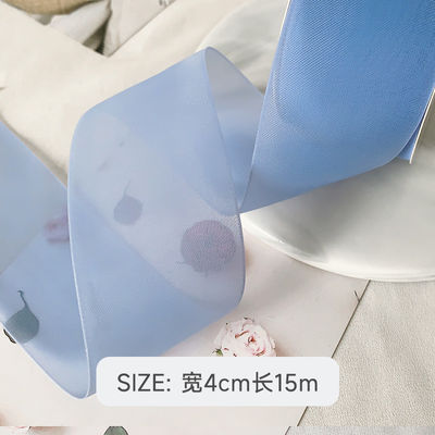Yüksek yoğunluklu poliester organza kurdele 40 mm lüks hediye ambalajı için