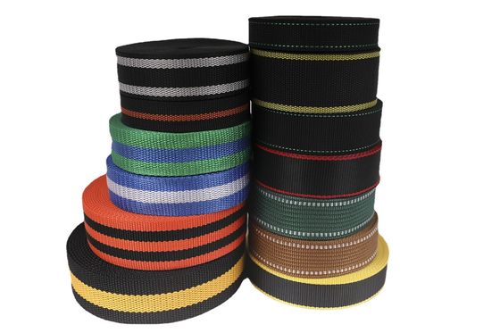UV Dirençli UHMWPE Webbing Siyah Sarı Paraşüt Çadır Plaj Sandalyesi için
