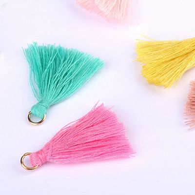 Renkli Pamuk Tassel 3cm Giyim Dekorasyonu Pamuk iplik Tassels