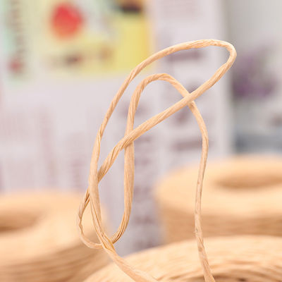 Beige Renkli Dönmüş Raffia Kablosu 150m Uzunluklu El Yapımı Kahverengi Kağıt İpi
