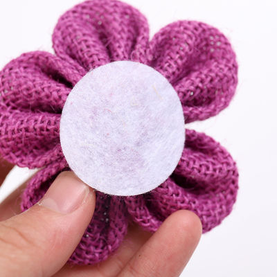 8cm Burlap Ribbon Çiçekleri Diy Orange Black Jute Rope Flower