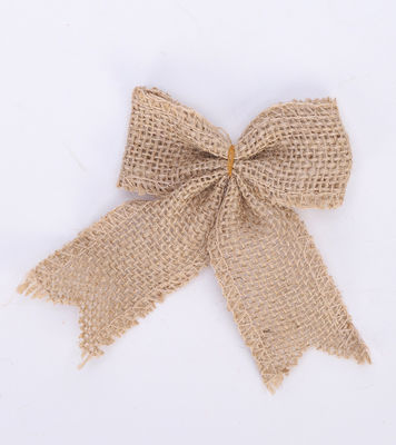 8cm*11cm Jute Ribbon Bow Yeşil Gül Dekoratif Burlap Ribbon Bow