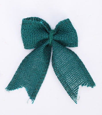 8cm*11cm Jute Ribbon Bow Yeşil Gül Dekoratif Burlap Ribbon Bow