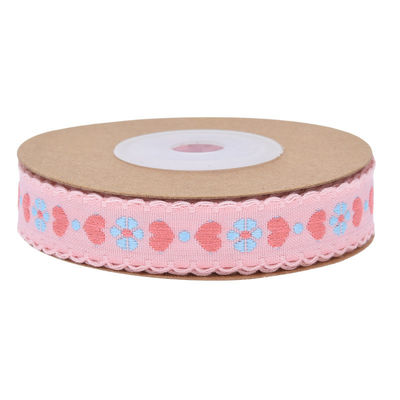 Jacquard 12mm Çiçekli Kablolu Kurdele ISO14001 Vintage Çiçekli Kurdele