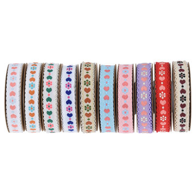 Jacquard 12mm Çiçekli Kablolu Kurdele ISO14001 Vintage Çiçekli Kurdele