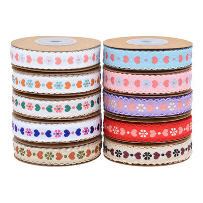 Jacquard 12mm Çiçekli Kablolu Kurdele ISO14001 Vintage Çiçekli Kurdele