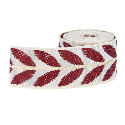 25mm*2y Jacquard Yapraklı Kurdele Ekolojik Dost Noel Kurdele Kablolu
