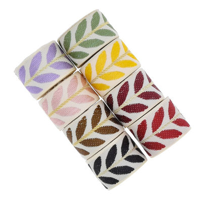 25mm*2y Jacquard Yapraklı Kurdele Ekolojik Dost Noel Kurdele Kablolu