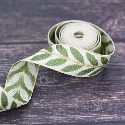 25mm*2y Jacquard Yapraklı Kurdele Ekolojik Dost Noel Kurdele Kablolu