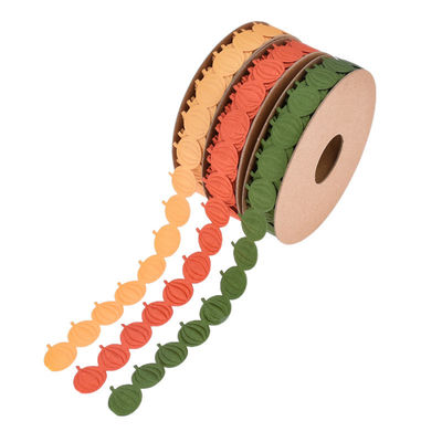 Cadılar Bayramı Dekorasyonu İçin 18mm*15y Ultrasonik Balkabağı Kablolu Kurdele