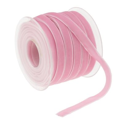 10mm*20Y Elastik Kadife Kurdele Pembe Kadife Kablolu Kurdele ISO9001
