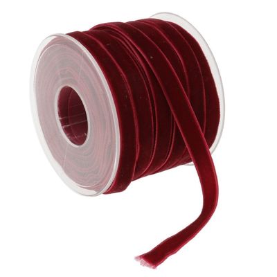 10mm*20Y Elastik Kadife Kurdele Pembe Kadife Kablolu Kurdele ISO9001