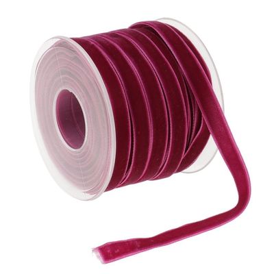 10mm*20Y Elastik Kadife Kurdele Pembe Kadife Kablolu Kurdele ISO9001