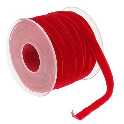 10mm*20Y Elastik Kadife Kurdele Pembe Kadife Kablolu Kurdele ISO9001