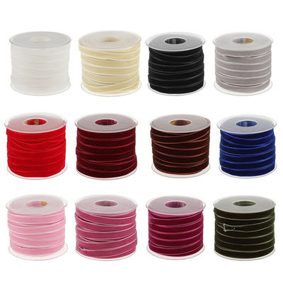 10mm*20Y Elastik Kadife Kurdele Pembe Kadife Kablolu Kurdele ISO9001