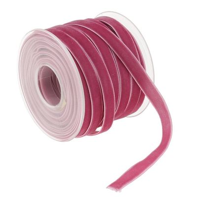 10mm*20Y Elastik Kadife Kurdele Pembe Kadife Kablolu Kurdele ISO9001