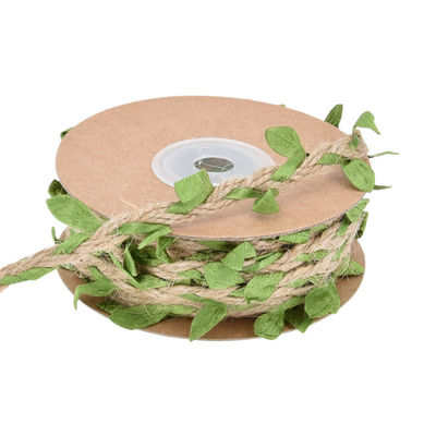 Yapraklı koyu yeşil kabuk bantı 2mm-15mm*10y Jute kablolu bant