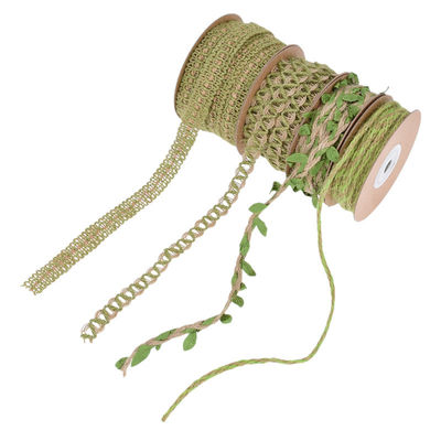Yapraklı koyu yeşil kabuk bantı 2mm-15mm*10y Jute kablolu bant