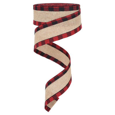 40mm &amp; 63mm*10y Jute Gattice Ribbon Biyo-degradasyonlu Gattice Burlap Ribbon