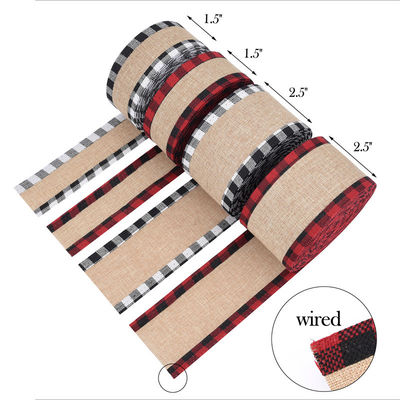 40mm &amp; 63mm*10y Jute Gattice Ribbon Biyo-degradasyonlu Gattice Burlap Ribbon