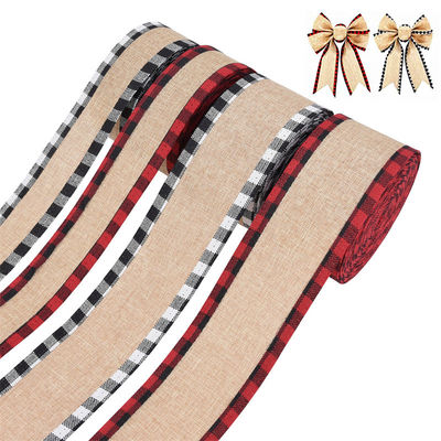 40mm &amp; 63mm*10y Jute Gattice Ribbon Biyo-degradasyonlu Gattice Burlap Ribbon