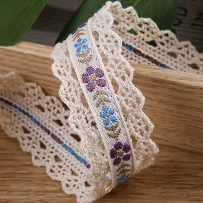 2.5cm Dırnaqlı Flroal Jacquard Kurdele Hediye Paketleme Paketleme için Polyester Kurdele