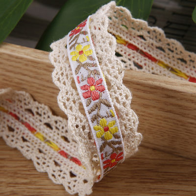 2.5cm Dırnaqlı Flroal Jacquard Kurdele Hediye Paketleme Paketleme için Polyester Kurdele