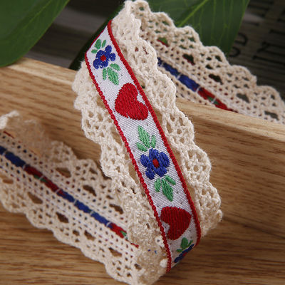 2.5cm Dırnaqlı Flroal Jacquard Kurdele Hediye Paketleme Paketleme için Polyester Kurdele