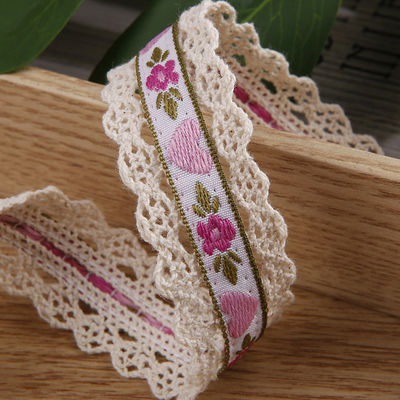 2.5cm Dırnaqlı Flroal Jacquard Kurdele Hediye Paketleme Paketleme için Polyester Kurdele
