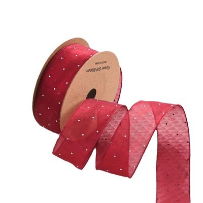 4cm*18m Parlak Elmas Poliester Organza Şerit Yüksek Kaliteli Hediye Şerit