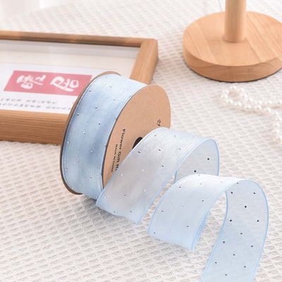 4cm*18m Parlak Elmas Poliester Organza Şerit Yüksek Kaliteli Hediye Şerit