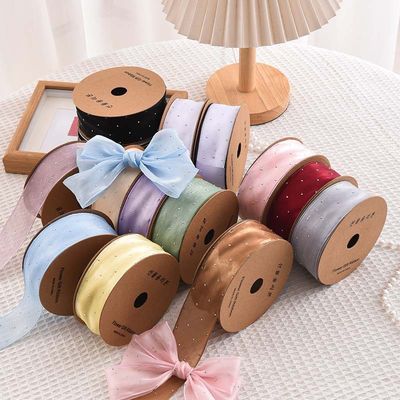 4cm*18m Parlak Elmas Poliester Organza Şerit Yüksek Kaliteli Hediye Şerit