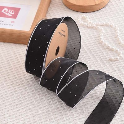 4cm*18m Parlak Elmas Poliester Organza Şerit Yüksek Kaliteli Hediye Şerit
