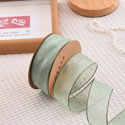 4cm*18m Parlak Elmas Poliester Organza Şerit Yüksek Kaliteli Hediye Şerit