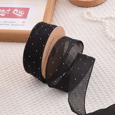 4cm*18m Parlak Elmas Poliester Organza Şerit Yüksek Kaliteli Hediye Şerit