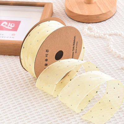 4cm*18m Parlak Elmas Poliester Organza Şerit Yüksek Kaliteli Hediye Şerit