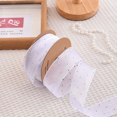 4cm*18m Parlak Elmas Poliester Organza Şerit Yüksek Kaliteli Hediye Şerit