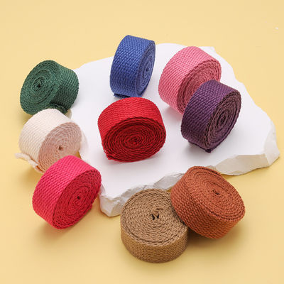 20mm-50mm Kalınlaştırılmış Poliester Pamuk Webbing Okul Çantası Sırt Çantası El Çantası Tuval Kemeri Katı Renkli Basit Doku Kemeri