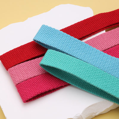 20mm-50mm Kalınlaştırılmış Poliester Pamuk Webbing Okul Çantası Sırt Çantası El Çantası Tuval Kemeri Katı Renkli Basit Doku Kemeri