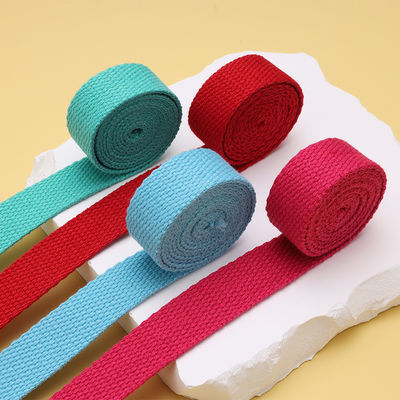 20mm-50mm Kalınlaştırılmış Poliester Pamuk Webbing Okul Çantası Sırt Çantası El Çantası Tuval Kemeri Katı Renkli Basit Doku Kemeri