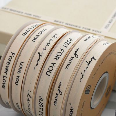 13mm Toptan Alışveriş Logo Pamuk Kurdele Edebi Tarz Çiçek Paketleme Hediye Kutusu Dekorasyon Kurdele Kek Buketi