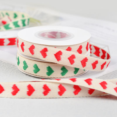 16mm*9m Kalp Deseni Giyim Aksesuarları için Jacquard Pamuk Kurdele