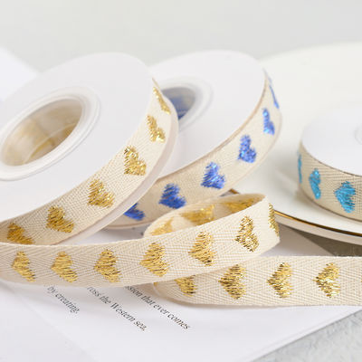 16mm*9m Kalp Deseni Giyim Aksesuarları için Jacquard Pamuk Kurdele