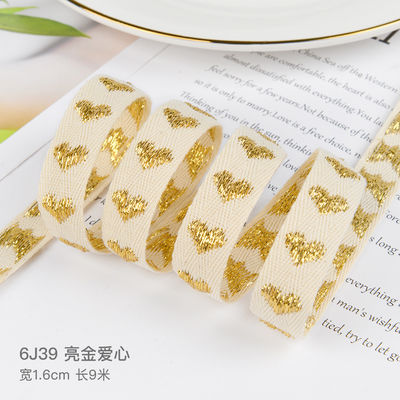 16mm*9m Kalp Deseni Giyim Aksesuarları için Jacquard Pamuk Kurdele