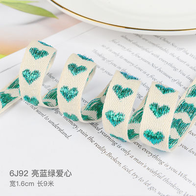 16mm*9m Kalp Deseni Giyim Aksesuarları için Jacquard Pamuk Kurdele