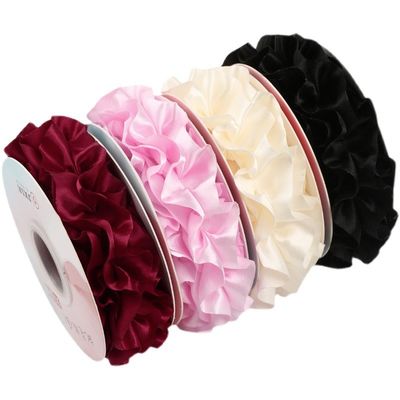 4Çiçek Paketleme için kırışık kenarlı poliester kurdele.0cm*4.5m