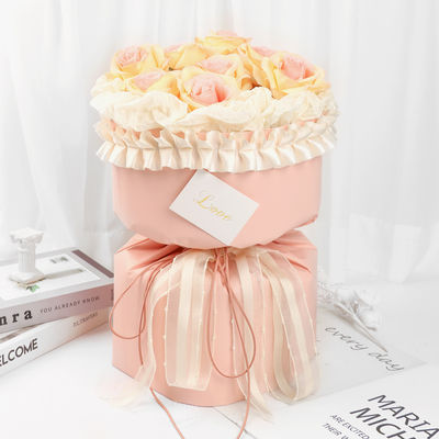 4Çiçek Paketleme için kırışık kenarlı poliester kurdele.0cm*4.5m