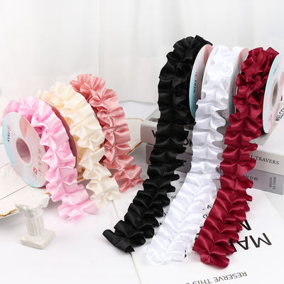 4Çiçek Paketleme için kırışık kenarlı poliester kurdele.0cm*4.5m